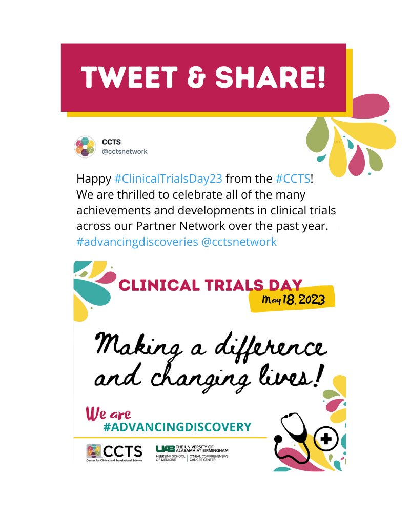 Help us spread the word about clinicaltrialsday ! Print out a sign, write a message of support for clinical trials, and post a photo on your social networks! go.uab.edu/clinicaltrials…