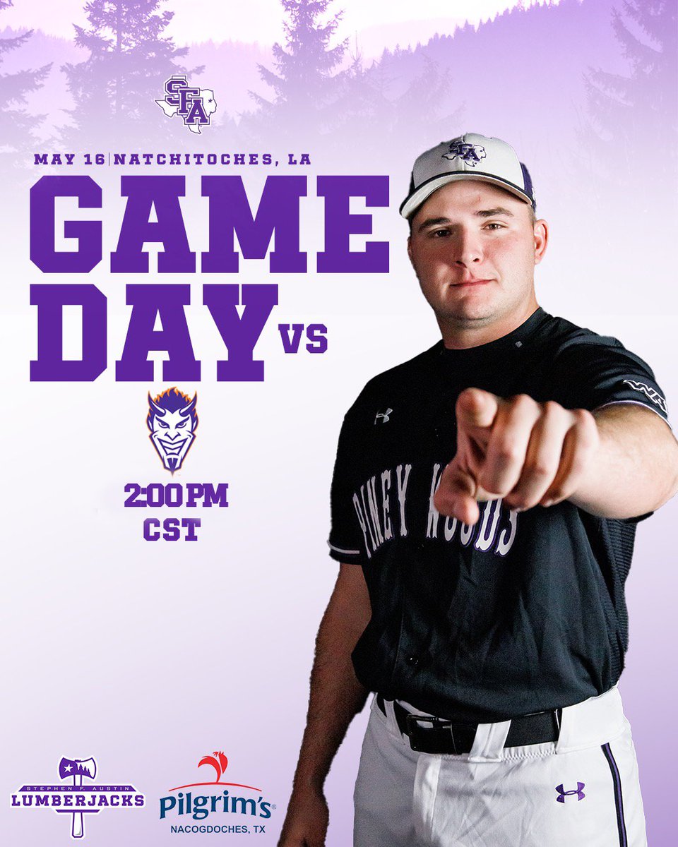 Early start for the series against the Demons. SFA 🆚 NSU ⏰ : 2:00 PM 🎥 : es.pulse.ly/fdooe3s61m 📊 : bit.pulse.ly/1dzv3tqsqo #AxeEm x #RaiseTheAxe x #SOMOS