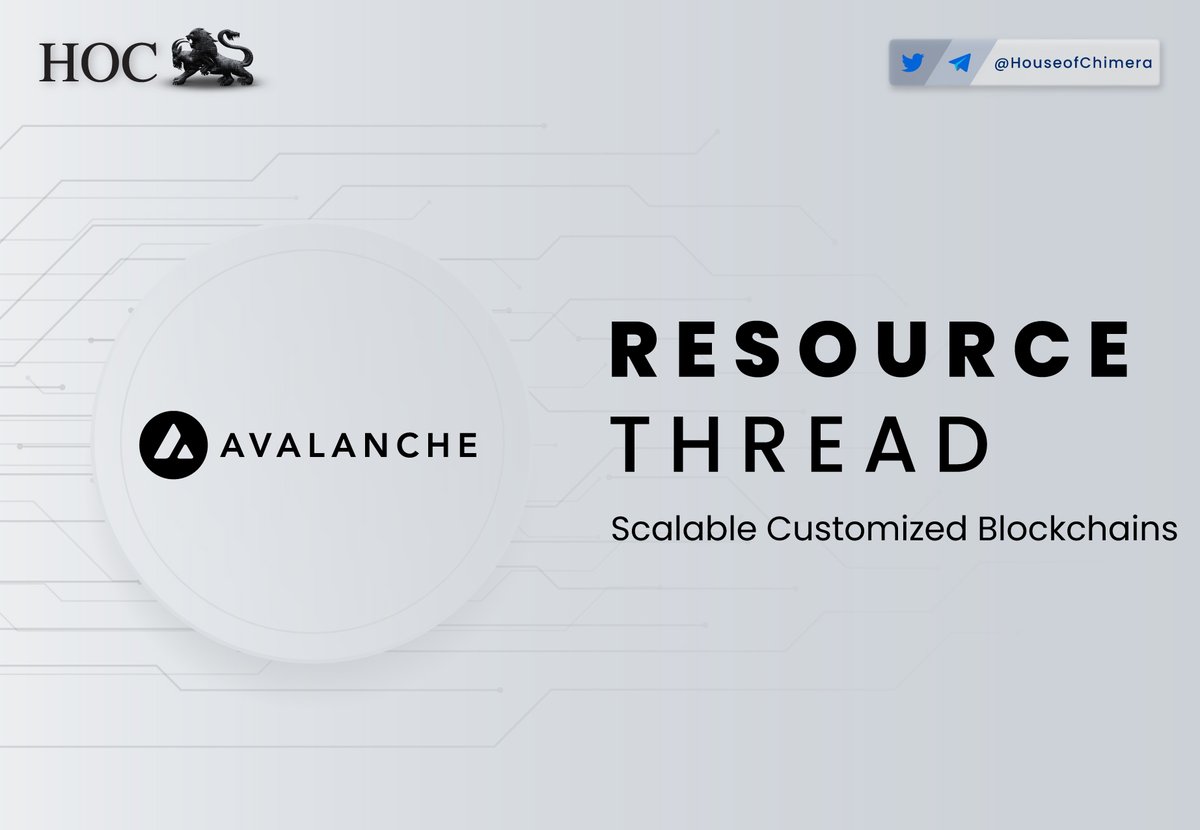 Resource Thread: @avax 

🔹Avalanche is an open-source platform for launching decentralized applications and financial primitives. It supports subnets, allowing projects to create and manage custom blockchain networks. 
🔸This thread seeks to offer a comprehensive overview of all