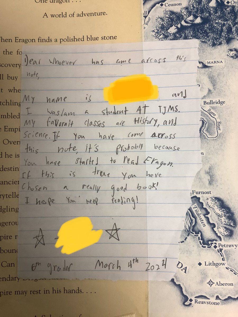 We often find some interesting items left behind in returned books. This is by far the sweetest. @JeffersonIBMYP @APSLibrarians @APSVirginia @paolini
