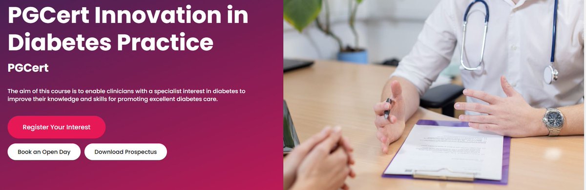 Very excited to release this new PGCert Innovation in Diabetes Practice written in partnership between @AECCUniversityC and @Southern_NHSFT diabetes fellows. Find out more: aecc.ac.uk/course/pgcert-…