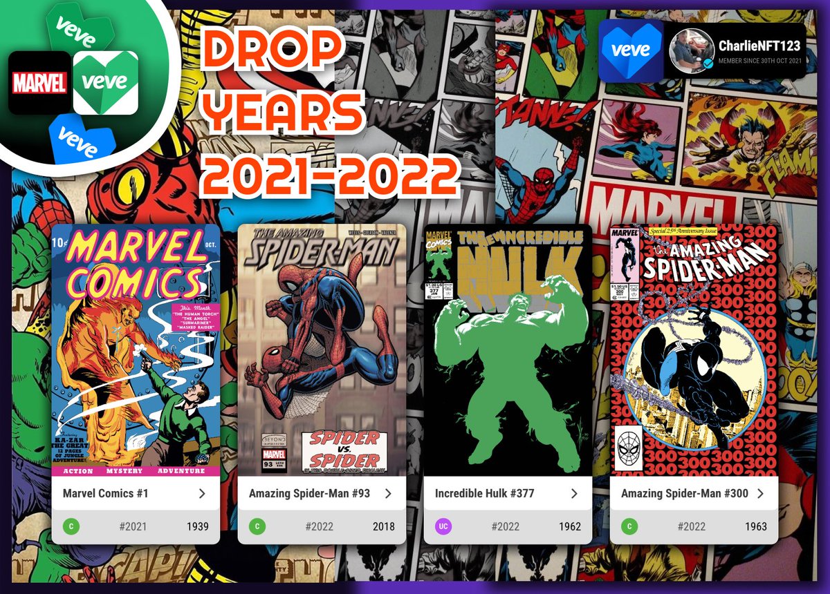 Drop year mints | Part 3 | 2021 - 2022🗓️ #DigitalCollectibles @veve_official @MarvelStudios #CollectorsAtHeart 💙 #veve #vevefam