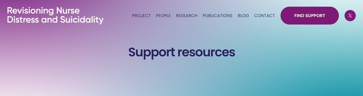 We now have a dedicated SUPPORT page for nurses on our website: if you are distressed or feeling suicidal, or experiencing any kind of work-related difficulty, we have links to support resources.
#NurseSuicide #Prevention #Postvention
nursesuicidestudy.com/support