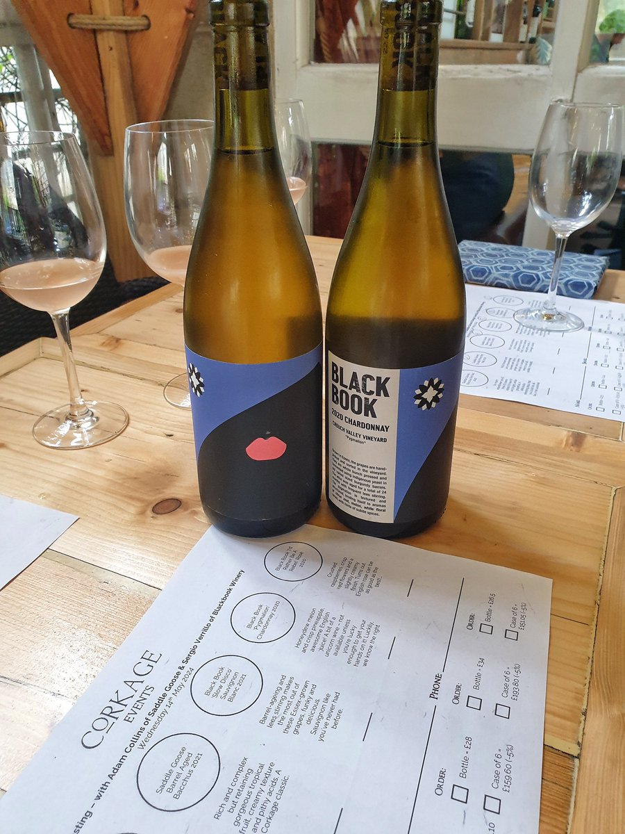corkagebath's tweet photo. We had such a fun terrace tasting with Adam from Saddle Goose Wine and Sergio from @Blackbookwinery this week! 🥂
 
We tried a trio of wines from each which perfectly illustrated just how joyous English wine can be. 

Be sure to sign up to our mailer to hear about the next one ✍️ https://t.co/0P7igf2ptg
