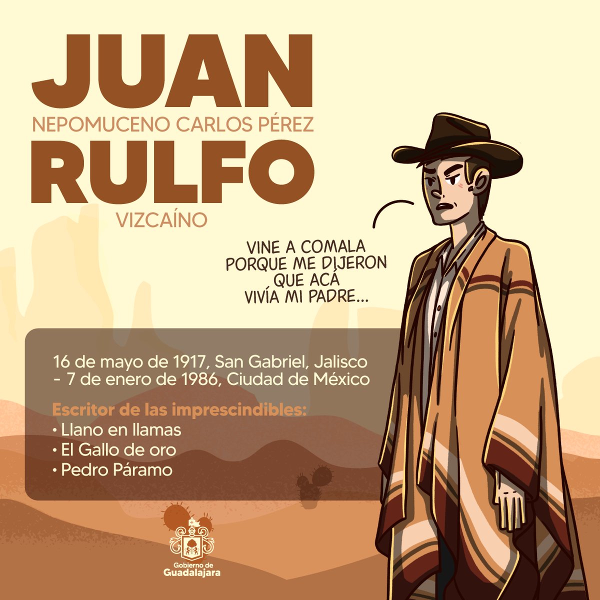 Hoy conmemoramos el 107 aniversario del natalicio de Juan Rulfo. Su legado literario sigue inspirando a generaciones con obras como 'Pedro Páramo' y 'El llano en llamas'. Rulfo, nos dejó un tesoro literario que sigue cautivando a lectores en todo el mundo.