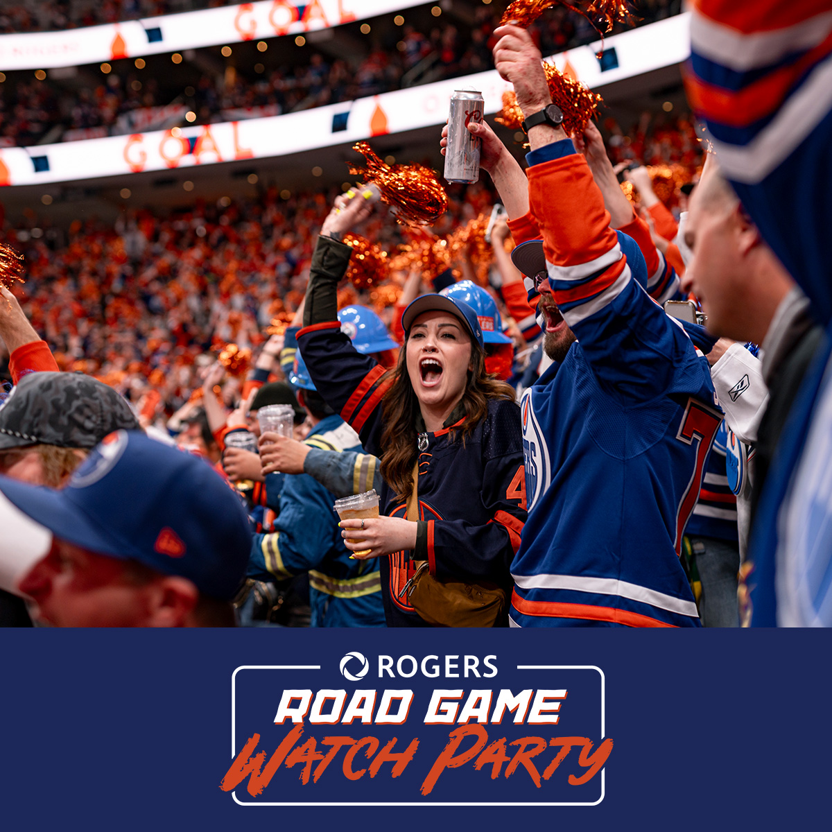 🧡💙 The @Rogers Road Game Watch Party returns TONIGHT at #RogersPlace for Game 5️⃣ of the @EdmontonOilers series against the Vancouver Canucks!!⁠ ⁠ Doors: 7 PM⁠ Puck Drop: 8 PM⁠ ⁠ Limited tickets remain, get yours now!! 🎫: RogersPlace.com/WatchParty