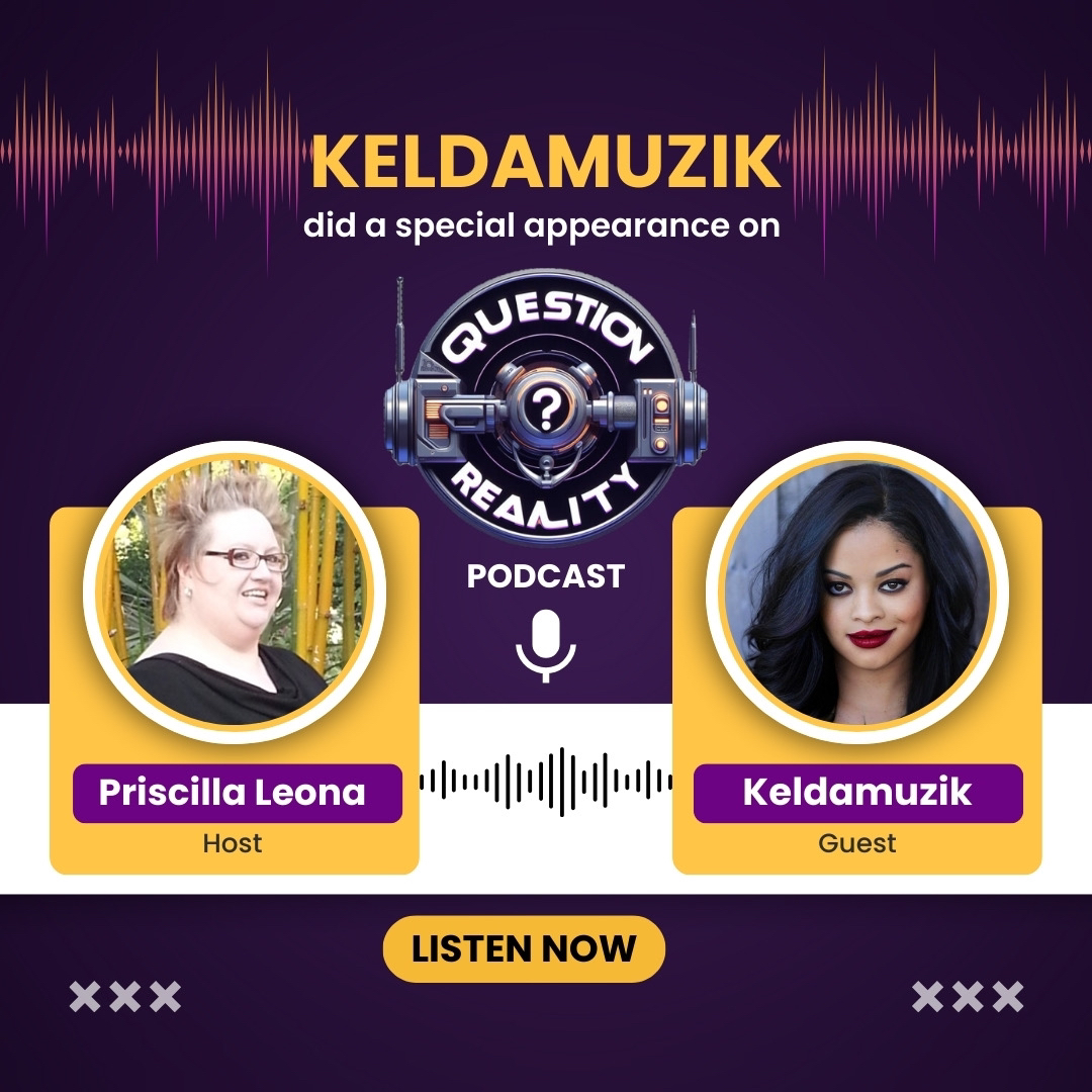 Keldamuzik made a special appearance on the 'Question Reality' podcast with the amazing host Priscilla Leona! 🎧🔥 Tune in now 'youtube.com/live/ND9xe6Zfq…' #Keldamuzik #QuestionRealityPodcast #HipHop #Pop #EDM #Music #PodcastGuest #ListenNow