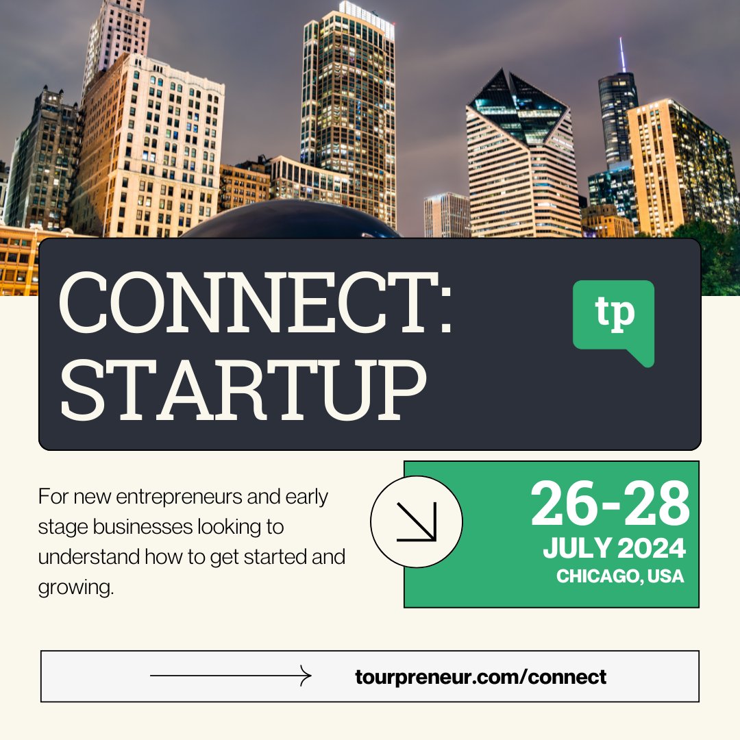 CONNECT:Startup
Conference for New Tour Businesses

July 26-28, 2024

Grab your spot now! tourpreneur.com/connect/chicag…

#touroperator #toursandactivities #tourismindustry #tourismevents