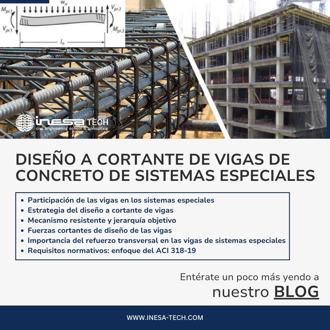 Descubre cómo el diseño a cortante de vigas de concreto en sistemas especiales revoluciona la ingeniería estructural. 

inesa-tech.com/blog/diseno-a-…

#inesatech #blog #articulostecnicos #DiseñoEstructural #IngenieríaCivil #ConstrucciónModerna #InnovaciónEstructural #ConcretoArmado