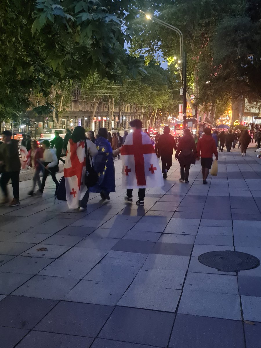 Not all brave people wear capes. For instance, Georgian youth wears 🇬🇪🇪🇺 flags. 📍Tbilisi