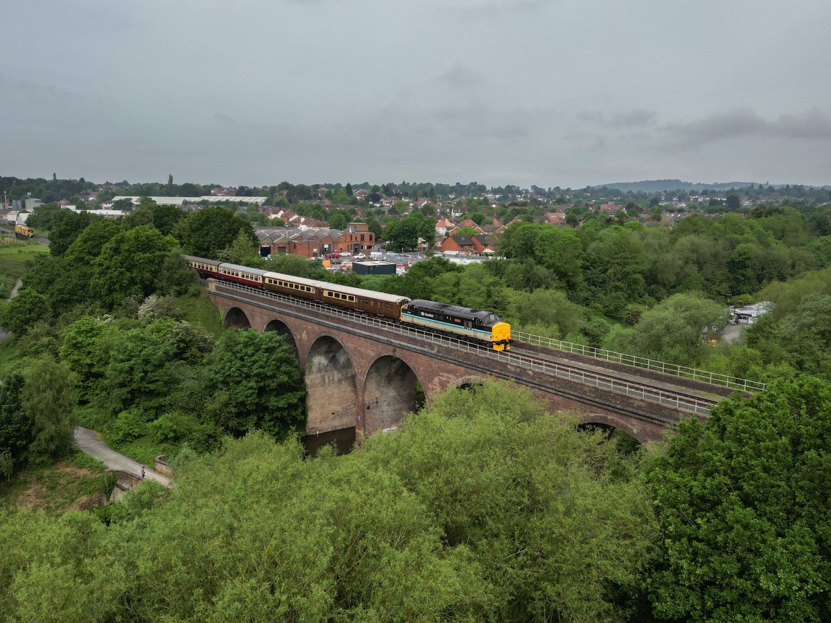 37409 heads to Kidderminster with the early morning shuttle from Bewdley. Seen her crossing Falling Sands Viaduct. 16/05/24
