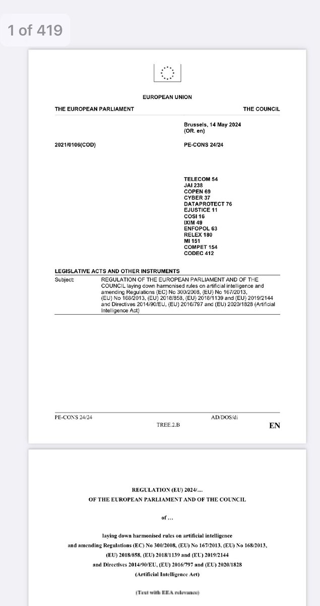 If the Council approves the <a href="/Europarl_EN/">European Parliament</a>’s AI Act position, the legislative act will be adopted. After being signed by the Presidents of the European Parliament and of the Council, the legislative act will be published in the <a href="/EU/">EU</a>’s Official Journal..

Full EU AI Act text here: