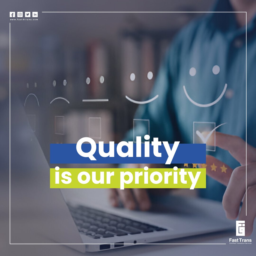 FastTrans21's tweet image. Quality is our priority. Fast Trans, ISO 9001 certified, ensures your translated content maintains its original meaning and context.

#ISO9001 #accuracy

#Translation #Fast_Trans #TranslationServices
