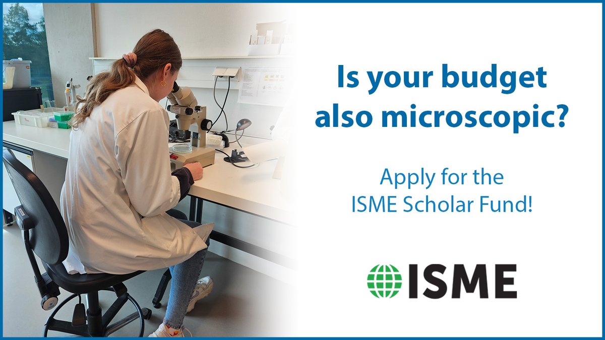 📣 Calling all Early Career microbial ecologists! Don't let finances limit your chances to develop your academic knowledge and skills at hosting institutions. Apply now for the ISME Scholar Fund! 💸
🔗 isme-microbes.org/isme-supportin…

#microbialecologist #microbiology #ecology