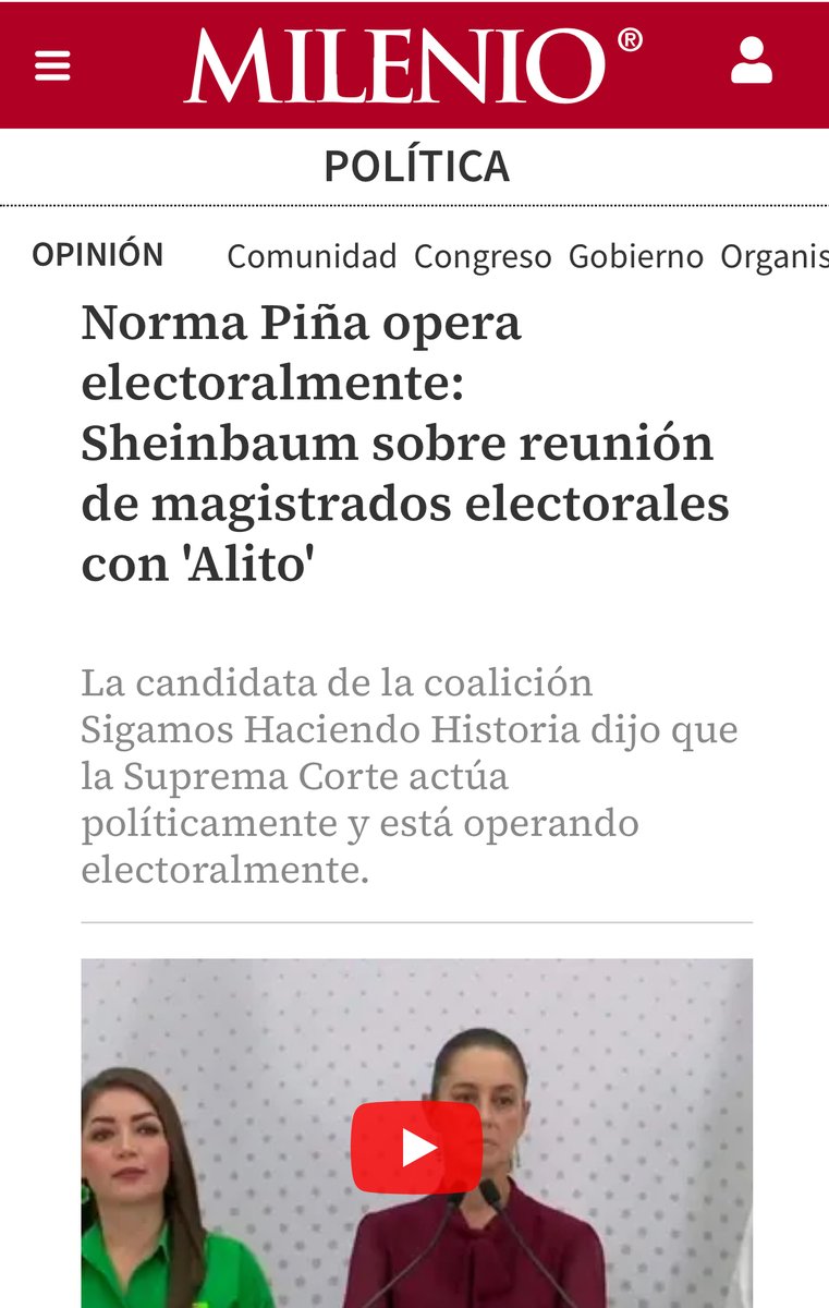 Resulta escandaloso que, a meses de una elección presidencial, la presidenta de la SCJN se haya reunido en una cena privada al dirigente del PRIAN, Alito Moreno y magistrados electorales. Como lo he dicho antes, el único poder que no se elige por voto popular, está metiendo la