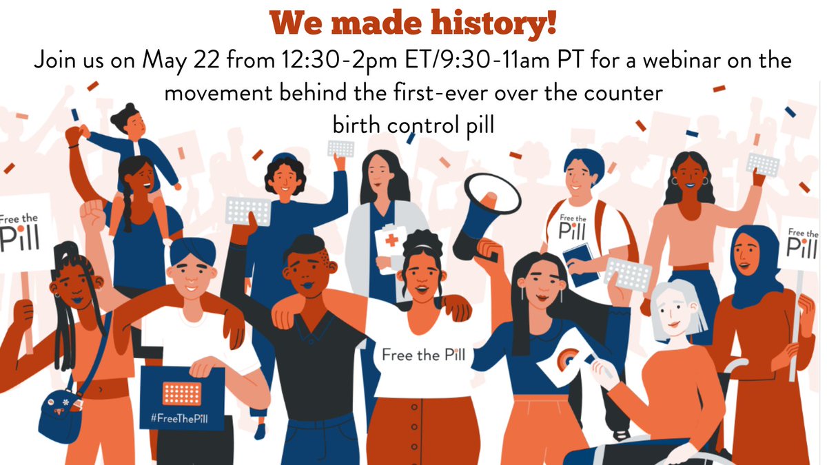 Join us Wednesday 5/22 at 12:30ET/9:30 PT to learn about the history of the #FreeThePill coalition and the 20 years of research, partnerships and advocacy that led to the first-ever birth control pill OTC in the US!

Register here: bit.ly/FreeThePill_Co…