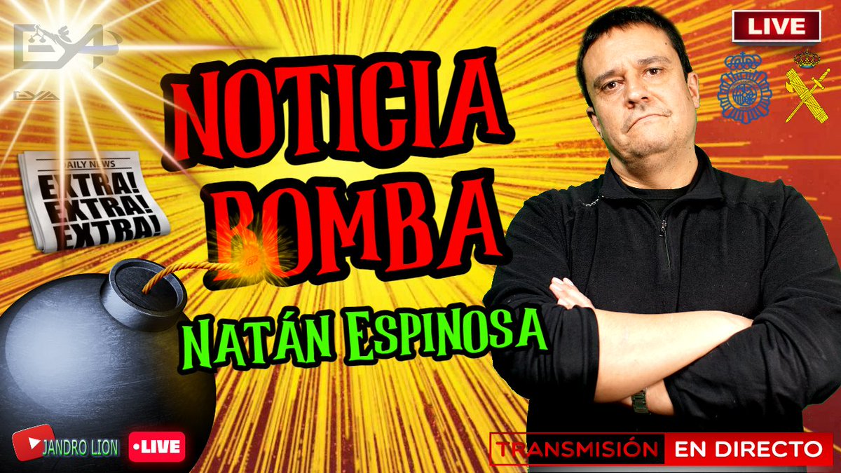 Jandrolion's tweet photo. ✨NOTICIA EN PRIMICIA✨
Natán Espinosa nos dará mañana una noticia que hará temblar las canillas de muchos @policia 
No os lo perdáis a las 19:30 horas:
👉https://t.co/B7BPn4LYO3
@interiorgob @justiciagob 
@NatanEspinosa2 https://t.co/AmmvRiSKao