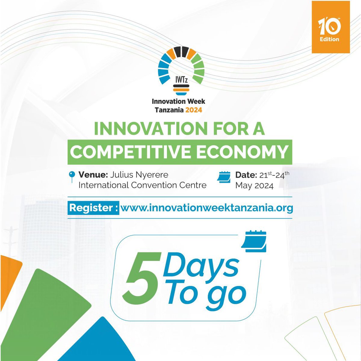 5 days until #InnovationWeek begins! Get ready to explore into phenomenal ideas and connect with fellow innovators. Don't miss out – register now:iwt.tukiio.com/event/innovati… #IWTz24