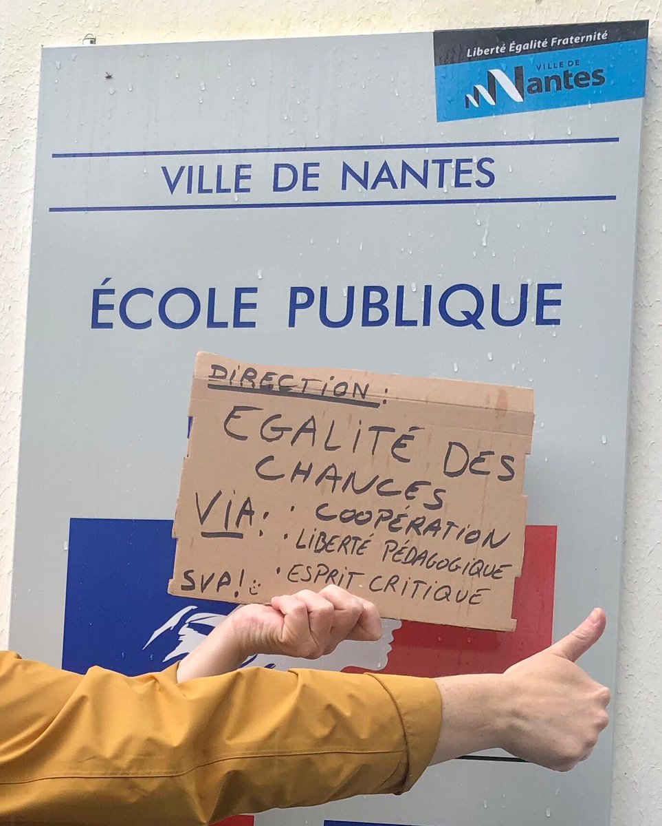 @fcpe44 📢Occupation Écoles Collèges, 16 Mai matin!  
NON au #ChocDesSavoirs! ✊🗣️☂️

📌#Nantes - École Ange Guépin ☕️📣⛺️☕️⛺️
Je campe jusqu'au #RETRAIT du Choc!
Vive l'#EcolePublique! 
🧭#Egalité des chances 
#Coopération #Liberté #Pédagogique #Esprit #Critique

@nantesfr @acnantes