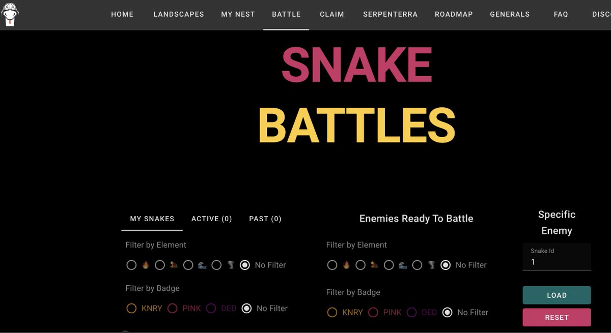 🐍🎮 Since launch, we've been closely paying attention to feedback from players and have included the following upgrades👀:

✅You can filter your snakes and enemies ready to battle according to their badges. This is important since when both soldiers have the same badge, the