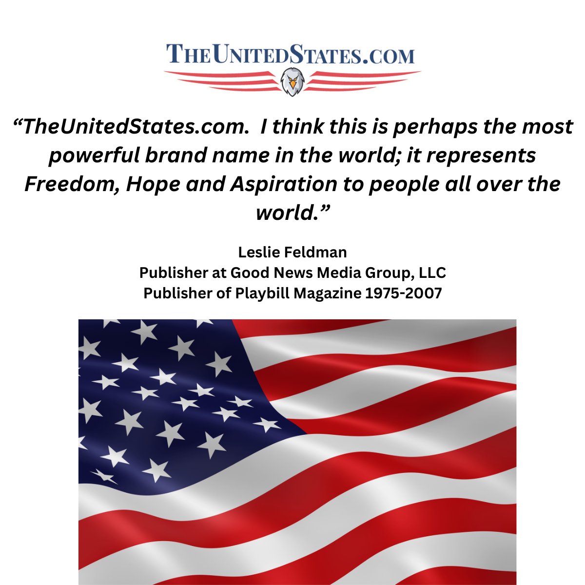 Honored by Words from a Visionary
It's always meaningful when appreciation comes from someone you deeply respect.

Leslie Feldman, a friend and colleague for over a decade, recently shared his thoughts on TheUnitedStates.com. As one of the most brilliant marketing minds I've