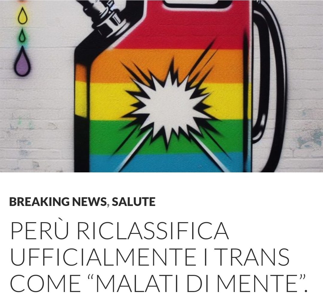 Il Perù riclassifica #trans e travestiti come sofferenti di un disturbo psicologico o comportamentale. Apriti cielo! Ma se è stato lecito cancellarlo dal DSM con un sondaggio via email, perchè dovrebbe esser sbagliato ripristinarlo con un voto del governo? Misteri #LGBT