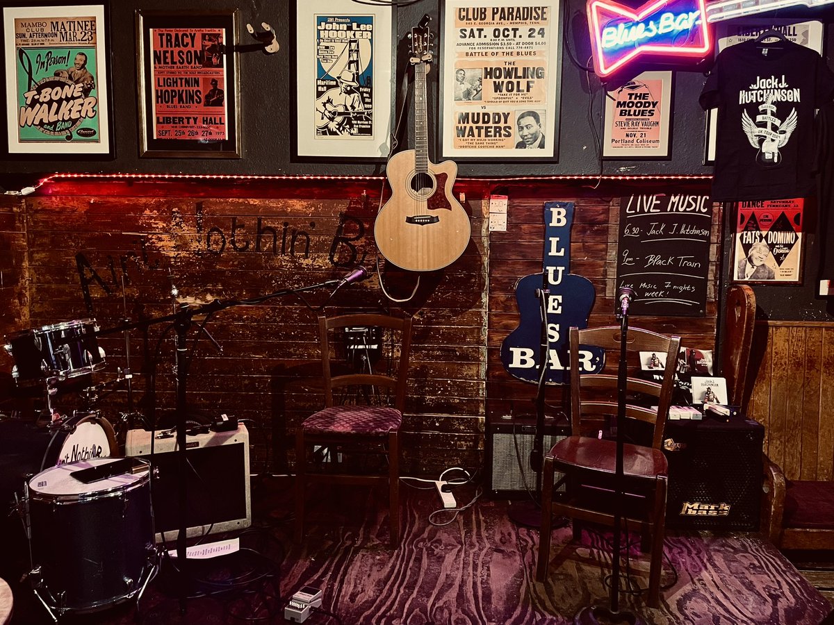 Ready to roll at Ain’t Nothin’ But blues bar in Soho.