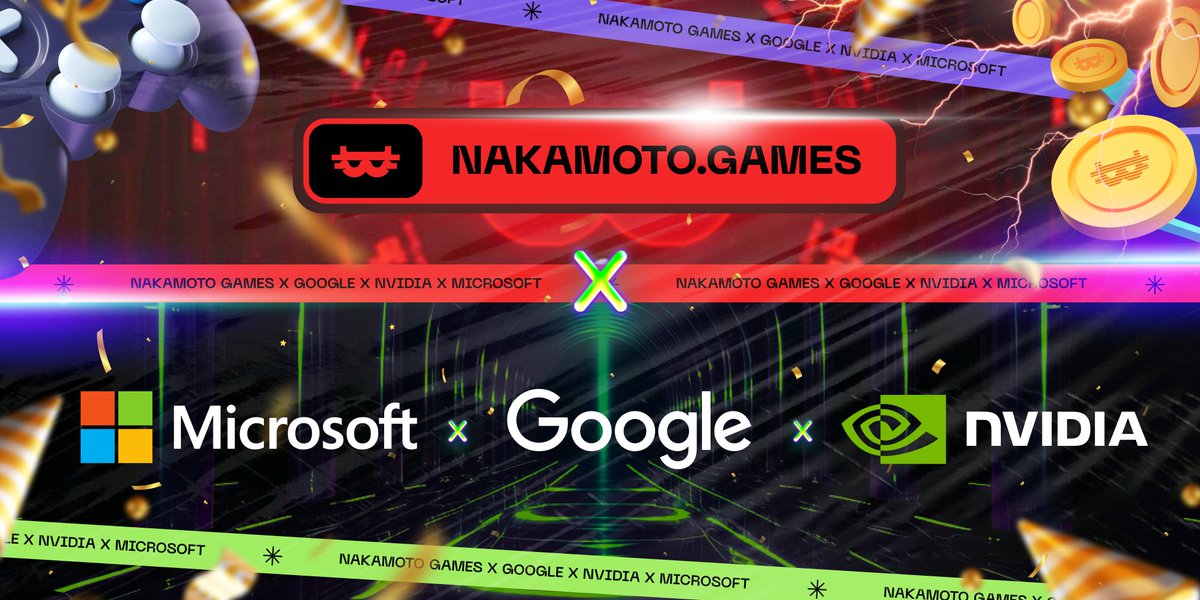 NakamotoGames's tweet photo. Nakamoto Games has onboarded the three biggest tech giants into the $NAKA ecosystem!

We've joined a collaboration with @Google and held a gaming workshop with them last week, entered the @Microsoft innovation zone and have been granted access to the developer program of @nvidia. https://t.co/cR2biTfmLc