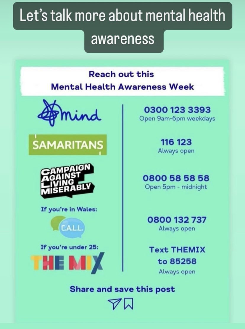 It’s mental health awareness week. We need to keep talking about mental health and stop the stigma to allow people to feel safe to talk about how they feel. Talking can save lives 💜#suicideawareness #mentalhealthawareness  #talkingsaveslives #buildingresilience