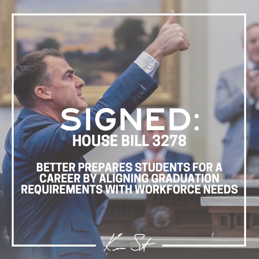 Not every student plans on going to college. That’s why I signed HB 3278— to make sure when a student graduates, they’ll have the skills they need to hit the ground running.