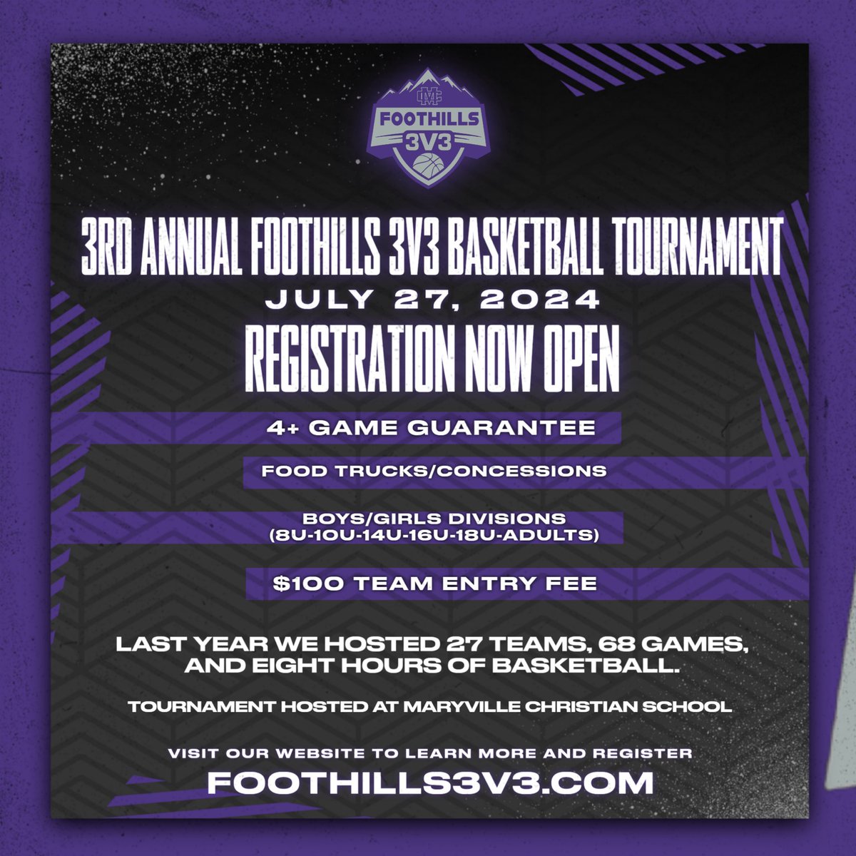 Foothills 3v3 (@foothills3v3) on Twitter photo The premier 3v3 basketball tournament in East Tennessee returns for its third year!
Don't miss out on the action!
Visit foothills3v3.com for more details and registration.
<a href="/5StarPreps/">5Star Preps</a> <a href="/TDT_Sports/">Daily Times Sports</a> <a href="/PrepHoopsTN/">Prep Hoops Tennessee</a> <a href="/prepxtra/">PrepXtra</a> The premier 3v3 basketball tournament in East Tennessee returns for its third year!
Don't miss out on the action!
Visit foothills3v3.com for more details and registration.
<a href="/5StarPreps/">5Star Preps</a> <a href="/TDT_Sports/">Daily Times Sports</a> <a href="/PrepHoopsTN/">Prep Hoops Tennessee</a> <a href="/prepxtra/">PrepXtra</a>