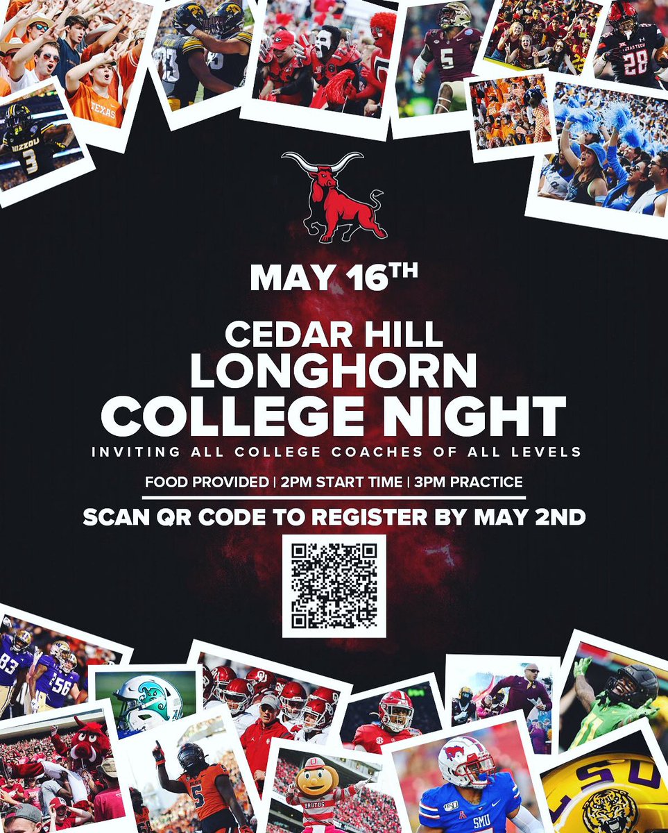 Due to severe weather college night will be moved to tomorrow alongside the spring game at 7:00pm