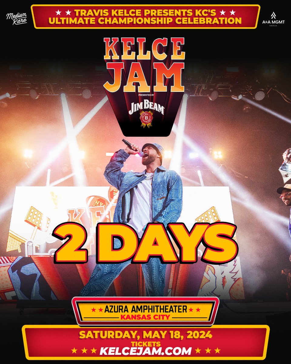 This weekend is going to be INSANE! 🤯 Only two days remain until we light up KC with incredible performances by @LilTunechi, @Diplo, @2Chainz and so much more. Tickets are running EXTREMELY LOW and will sell out. Buy now at KelceJam.com before it’s too late!