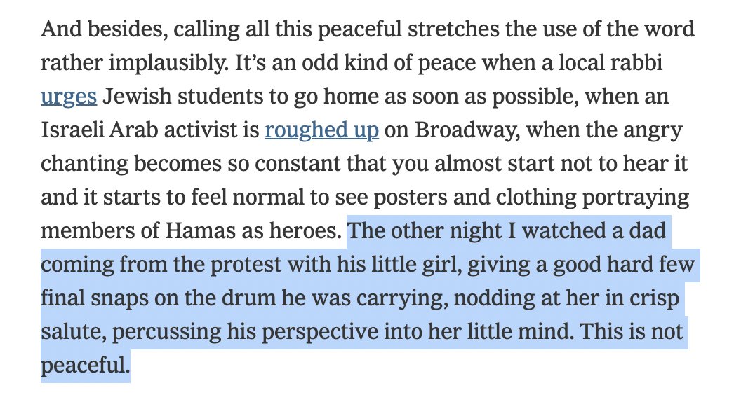 Most incredible part of this is the dramatic reading of John McWhorter's examples of violence at the Columbia protests — none of which are examples of violence at the Columbia protests nytimes.com/2024/04/23/opi…