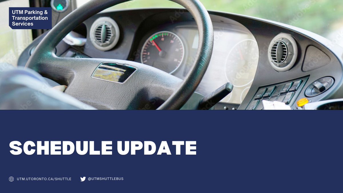 Today, Thursday May 16, the following departures on the UTM/STG route will not be running due to operational challenges: UTM Campus, 3:15 pm & St. George Campus, 4:15 pm 🚍bit.ly/3Bh4z1u #utm