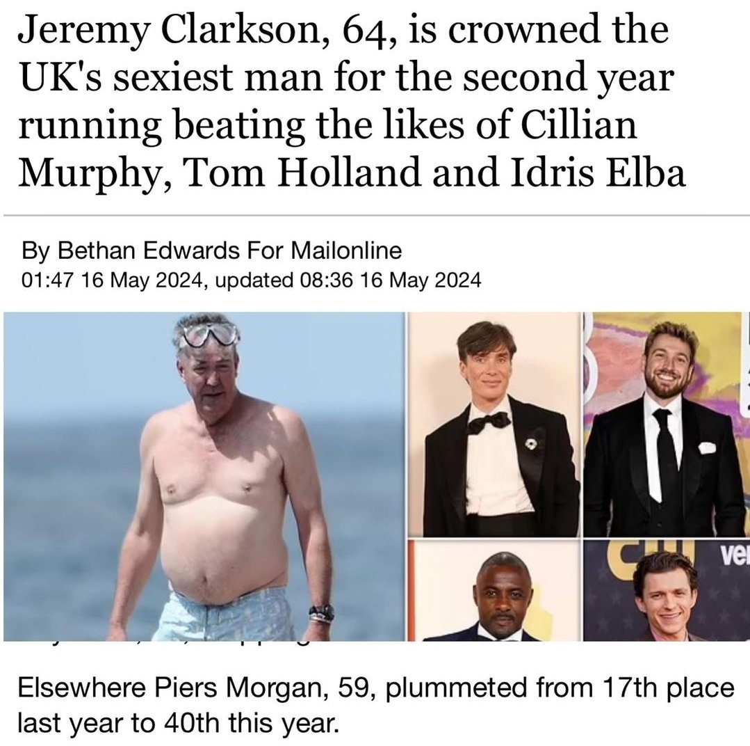 Jeremy definitely paid for that top spot cos there is nothing sexy about that beer belly.