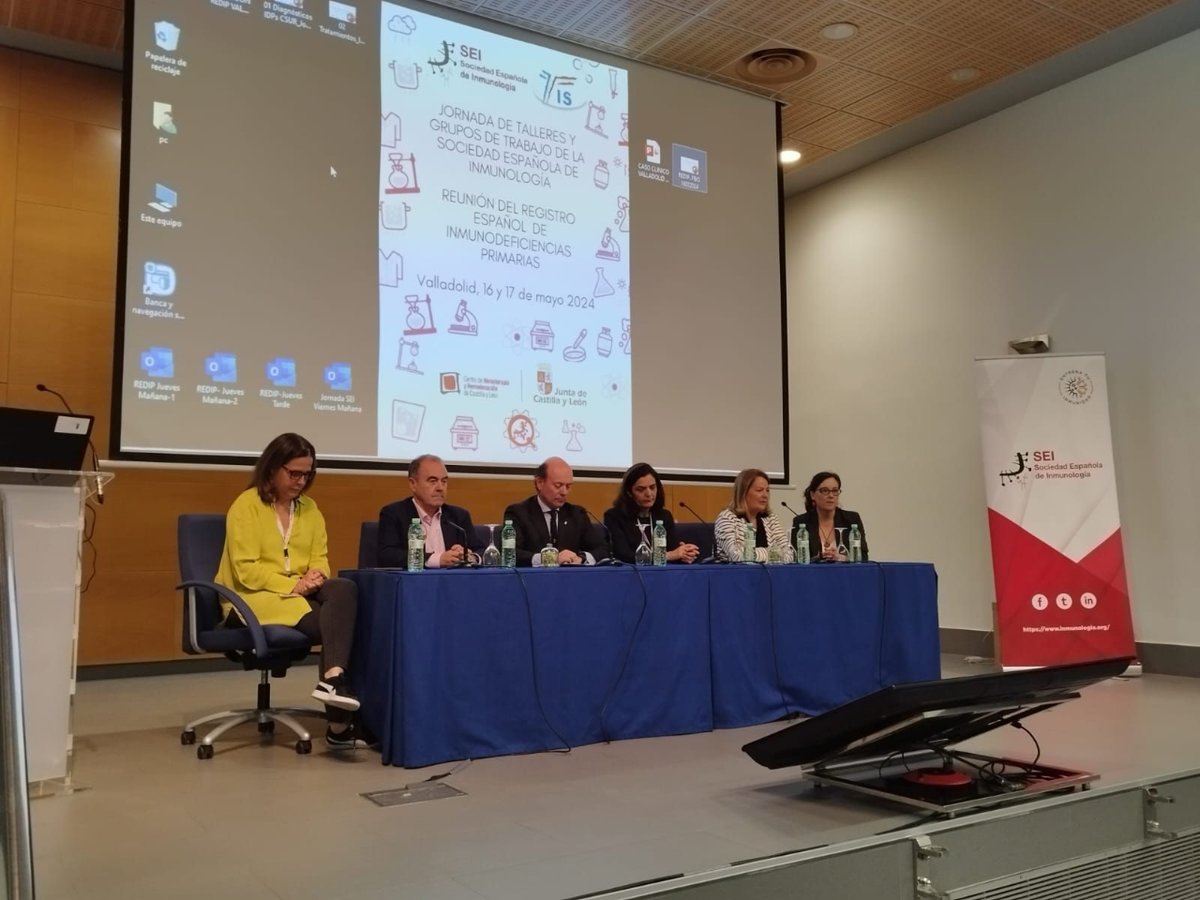 🗣️ Hablamos sobre el futuro de la #inmunología en #Valladolid.

+ de 200 especialista están en las Jornadas de Talleres y Grupos de Trabajo de @SEinmunologia organizadas por el Centro de Hemoterapia y Hemodonación de Castilla y León.

centrodehemoterapiacyl.es/jornadas-de-ta…

#REDIP2024 #SEI2024