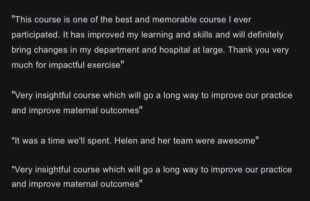 Some of the feedbacks from the participants of the recently concluded Advanced Obstetrics Surgical skills training at LUTH. Trained by LSTM @LSTM_MNHQoC funded by @thet #GHWP @acameh @DrH_Mohammed @LSTMnews @Ducit_Blue