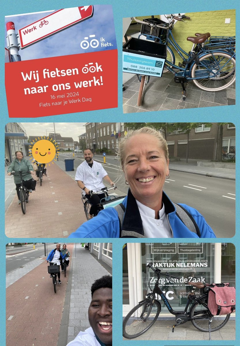 🚲 Vandaag was het #fietsnaarjewerkdag 🚲

Collega’s maakten foto’s van elkaar en met elkaar als ze elkaar tegen kwamen in de wijk.
De hele dag droog, heerlijk gefietst van het ene adres naar het andere. 
#Omring #wijkverpleging
#achterelkevoordeurweerwatanders