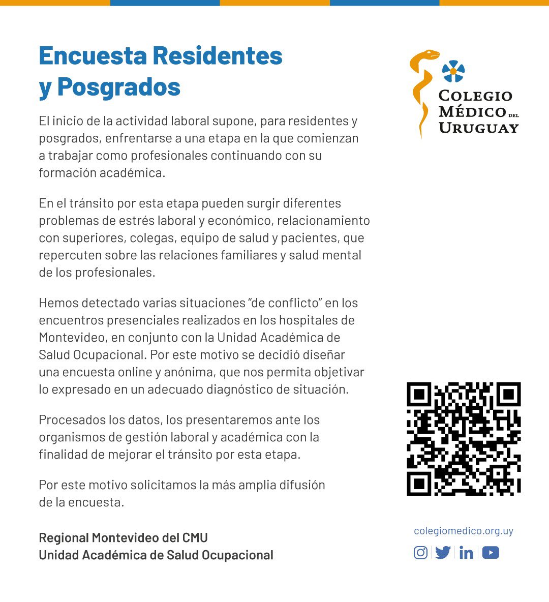 Encuesta a Residentes y Posgrados: forms.gle/9CHojKAGtKHFp6…