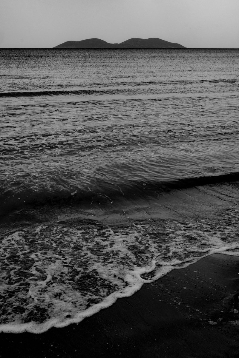 I loved the those hills rising from the sea as I strolled along the beach in the sun today.