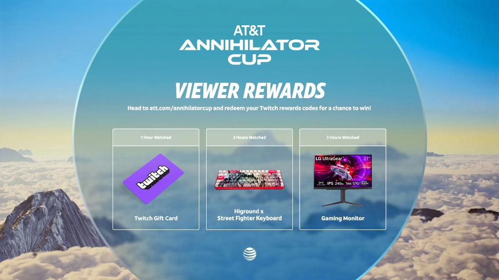 Week 3 of #ATTAnnihilatorCup kicks off with #StreetFighter6 at 5pm ET tonight on go.att.com/3a235af9 & go.att.com/51db0152. Remember to redeem your reward codes by this Sunday!