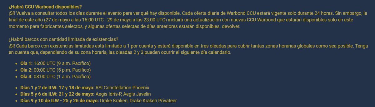 #StarCitizen Semana de lanzamiento de Invictus 2954 del 17 al 29 de mayo, preguntas frecuentes
robertsspaceindustries.com/spectrum/commu…
Free Fly comenzará el 17 de mayo y finalizará el 29 de mayo, simultáneamente con el lanzamiento de la Semana de lanzamiento de Invictus.

Venta naves limitadas: