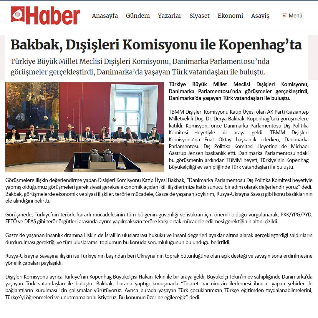Bakbak, Dışişleri Komisyonu ile Kopenhag'ta @haber342