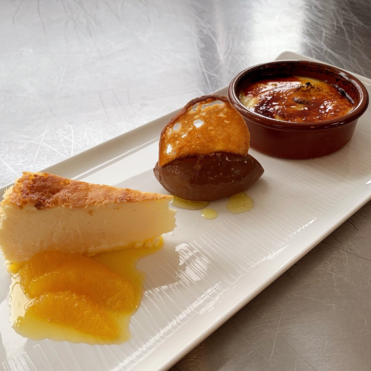 Trio of Spanish desserts served in The Study restaurant today. Burnt basque cheesecake with orange, pan con aceite y chocolate and crema catalana. <a href="/SLCek/">South Lanarkshire College</a> <a href="/joannewarwick5/">Joanne Warwick</a> <a href="/pauld632002/">Paul Devenny</a>