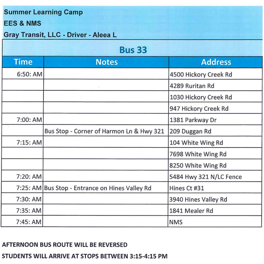 Check out the Summer Learning bus routes for EES. Summer Learning begins May 28th! 5il.co/2luf7