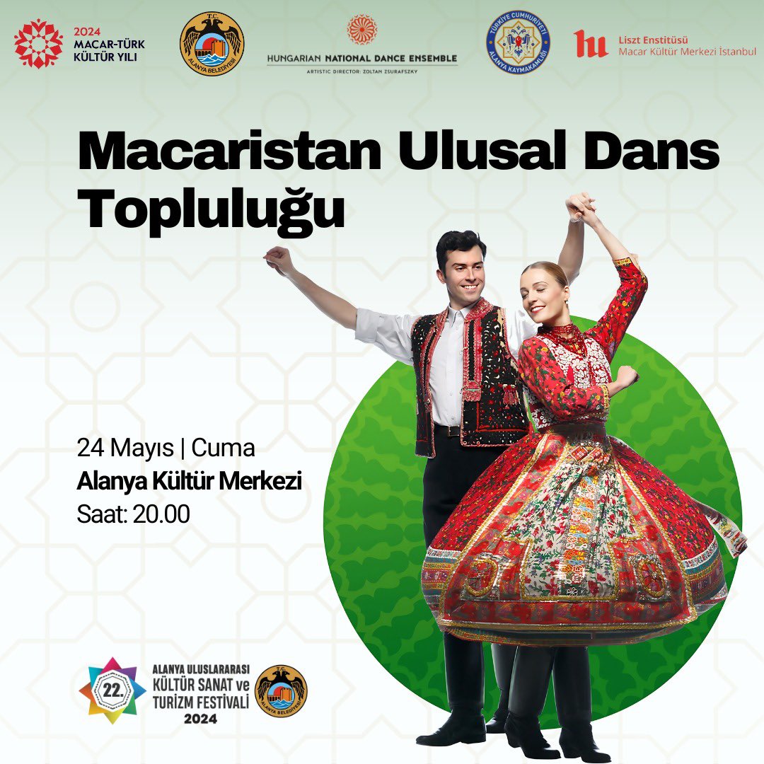 Macaristan Ulusal Dans Topluluğu Alanya’ya geliyor💃🕺 Alanya Uluslararası Kültür Sanat ve Turizm Festivali’nde 24 Mayıs Cuma 20:00’de tüm Alanyalıları bekleriz 🙏 #Alanya #dans #kültür #sanat #turizm