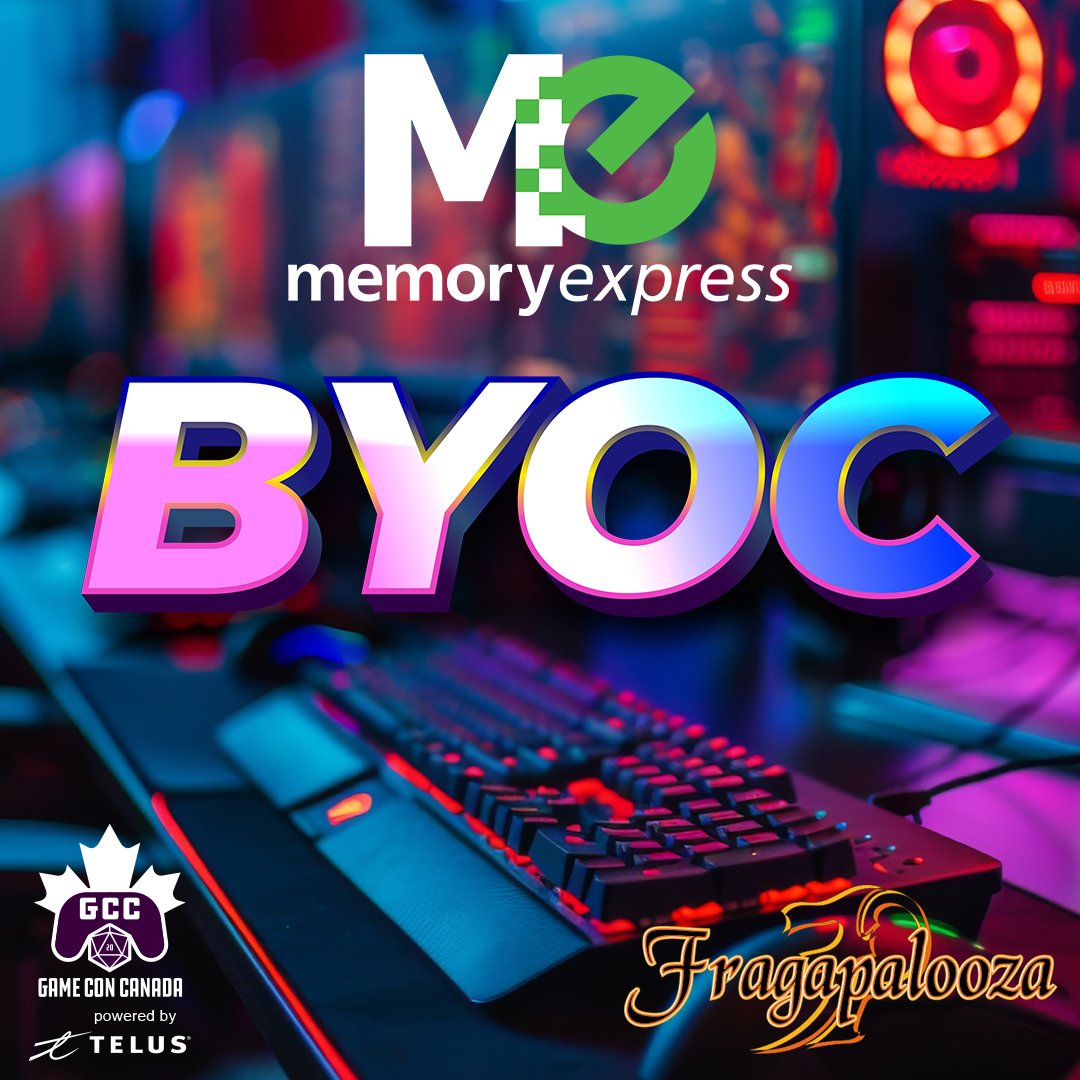 With the BYOC All-access 3-day pass, enjoy full access to the GCC exhibit floor for the entire weekend and an epic LAN party area presented by @Fragapalooza. Thanks to @MemoryExpress, we're adding more excitement with some incredible prizes

gameconcanada.com for details!