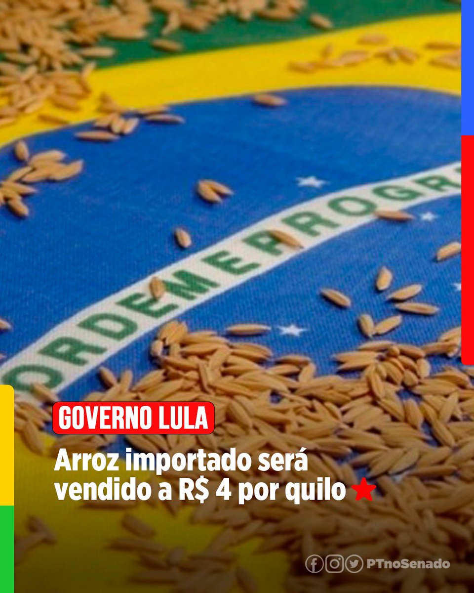 Lula garante arroz mais barato para o povo brasileiro. O produto terá uma embalagem especial do governo federal em que vai constar o preço que deve ser vendido ao consumidor. Faz o L!