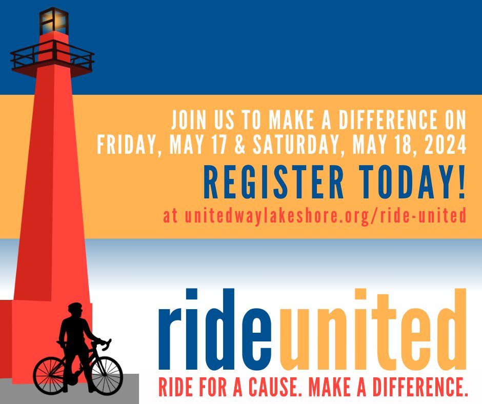 Join us on May 17th and 18th as we gear up to make a difference in mental health across Muskegon, Oceana, and Newaygo counties. Register at unitedwaylakeshore.org/ride-united to ride for a cause!